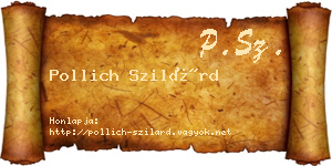 Pollich Szilárd névjegykártya